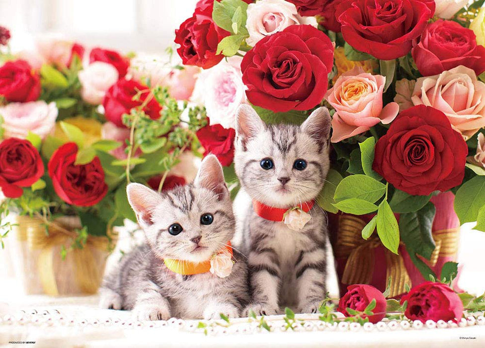 BEVERLY Jigsaw Puzzle P66-115 Kitten And Rose Time 600 Pieces