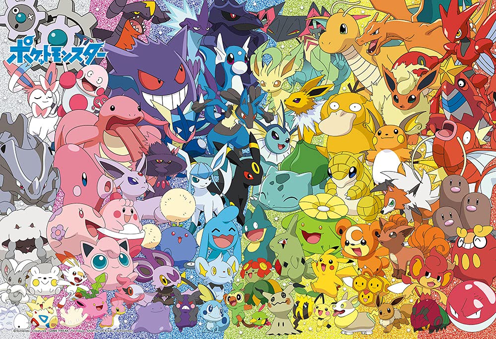 BEVERLY 100-028 Puzzle Rassemblez-vous avec des Pokémon colorés 100 pièces en L