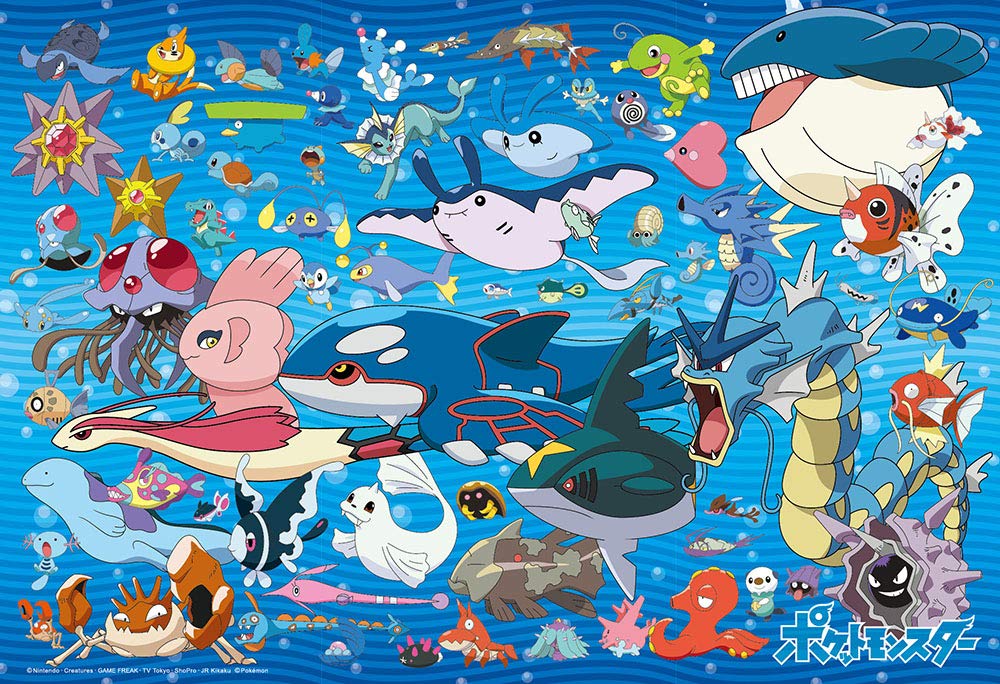 [Hergestellt in Japan] Beverly 100-teiliges Puzzle Pokemon Large Gathering! ~Water Type Edition~
