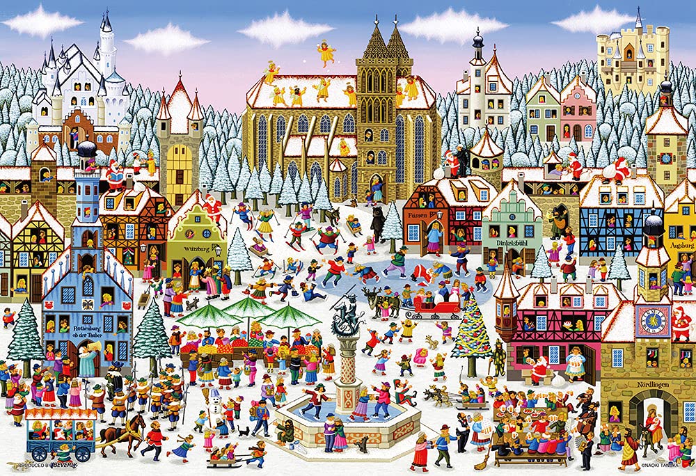 Beverly M81-628 Jigsaw Puzzle Romantic Christmas Town (1000 S-Pieces) Small Piece Puzzle