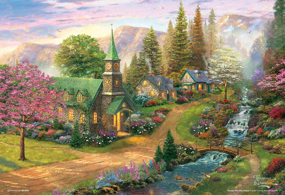 [Hergestellt in Japan] Beverly 300-teiliges Puzzle Shining Spring und Riverside Chapel (26 x 38 cm) 93-161 Grün