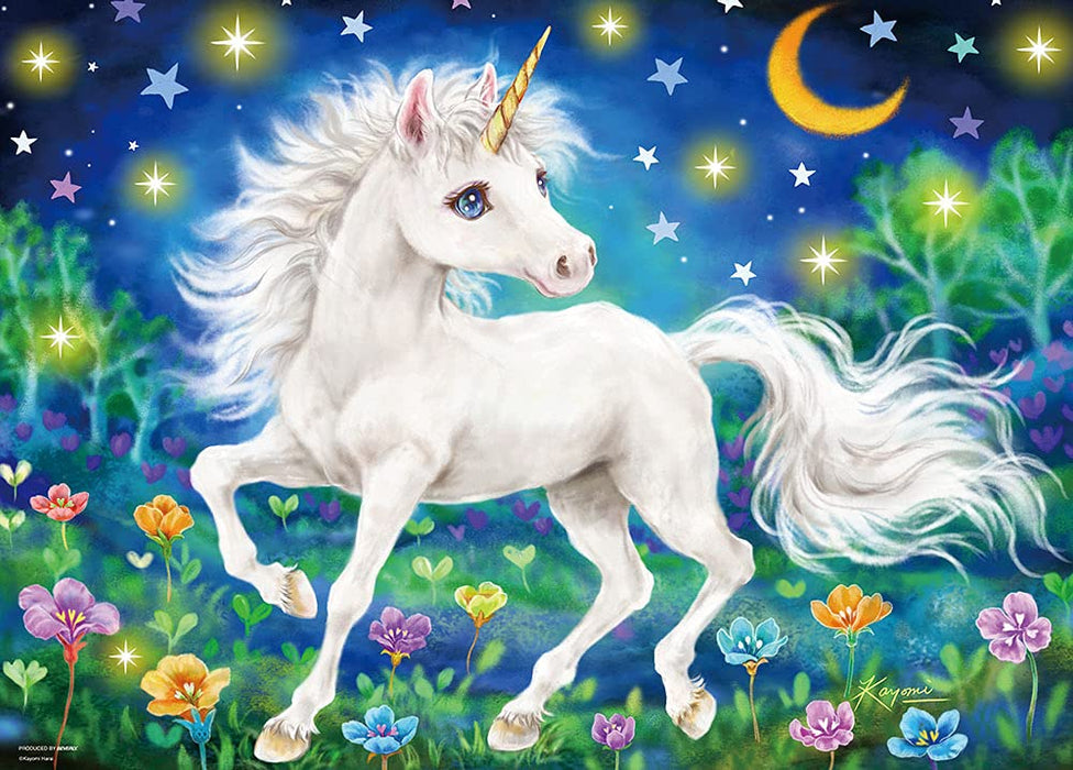 BEVERLY 66-176 Jigsaw Puzzle Unicorn Playing Under The Moonlight Sky 600 Pieces