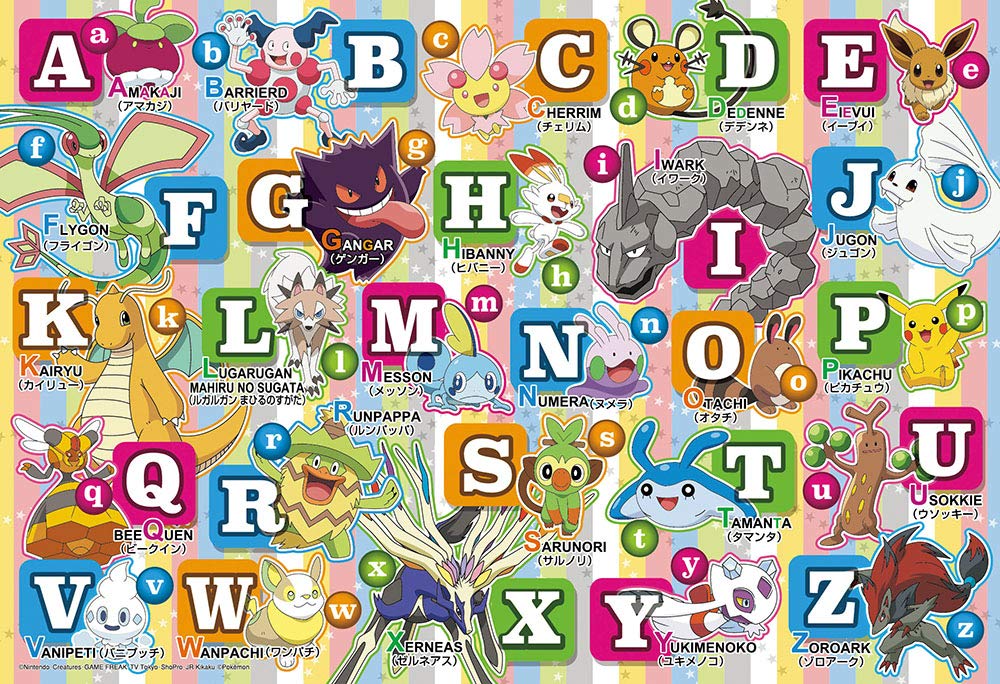Beverly 80-020 Jigsaw Puzzle Learning The Alphabet With Pokemon (80 L-Pieces) ABCs Puzzle