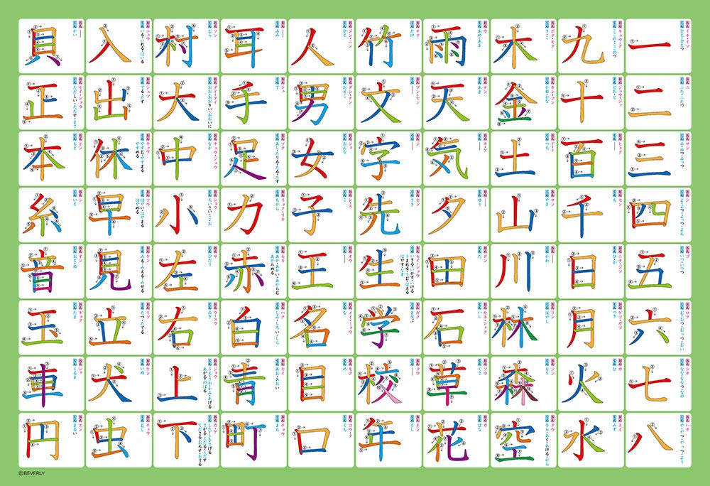 BEVERLY 80-024 Puzzle Lernen 1. Klasse Kanji / Chinesische Schriftzeichen 80 L-Teile