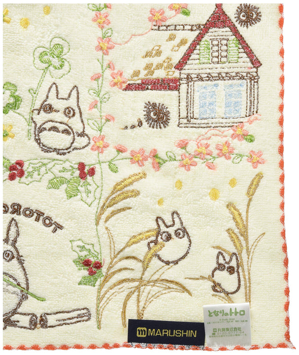 MARUSHIN Studio Ghibli My Neighbor Totoro Full Embroidery Mini Towel 'Flowers'