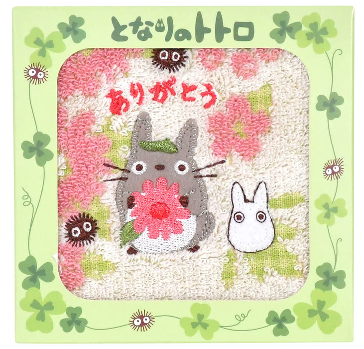 Marushin Towel Gift Ghibli My Neighbor Totoro Totoro And Flower 1105044500 H12 X W12 X D3Cm (Mt) W23 X H23Cm