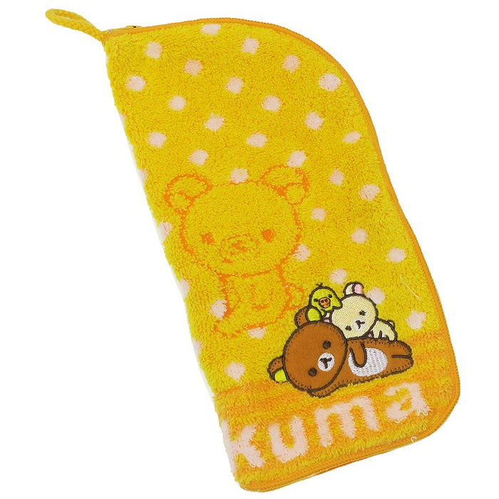 MARUSHIN Rilakkuma 'Happy Life Yellow' Handtuch mit Reißverschluss