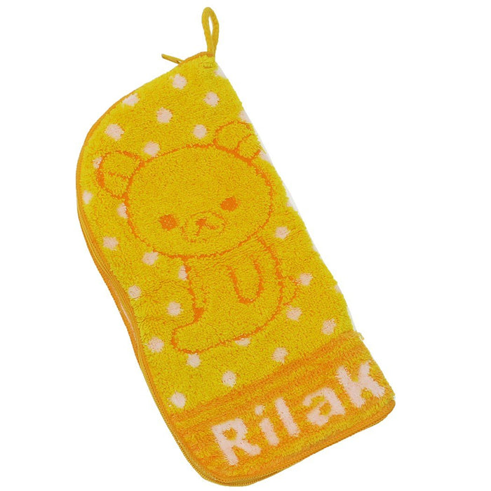 MARUSHIN Rilakkuma 'Happy Life Yellow' Handtuch mit Reißverschluss