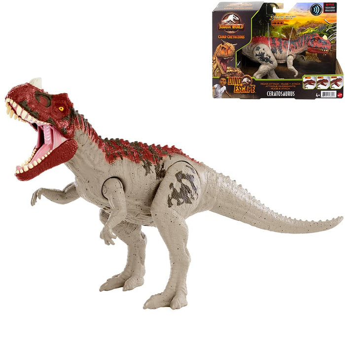 Jurassic World Camp Cretaceous Roar Attack Ceratosaurus Dinosaurier Actionfigur und Spielzeuggeschenk