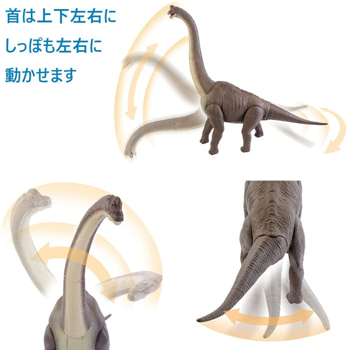 Mattel Jurassic World: Brachiosaurus, japanische Actionfigur mit beweglichem Hals und Schwanz