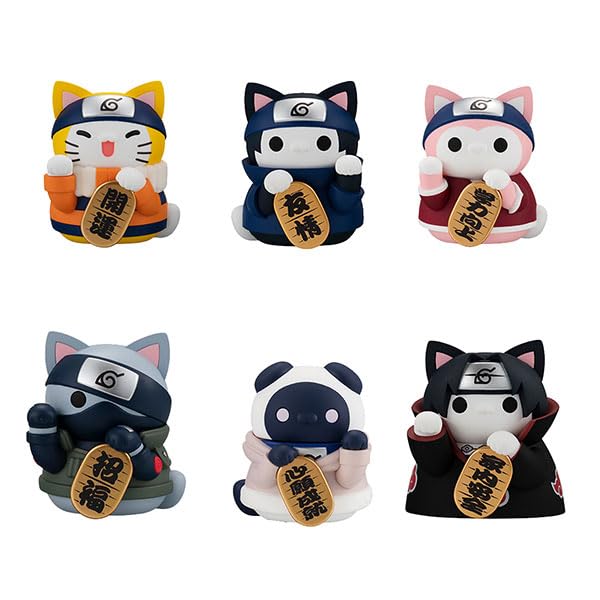 Megahouse Japan Mega Cat Project Naruto Nyaruto Maneki Neko Fortune Box 6 pièces