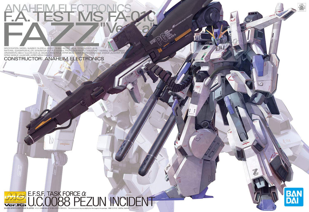 Mg Mobile Suit Gundam Sentinel Fazz Ver.Ka Farbkodiertes Kunststoffmodell im Maßstab 1:100