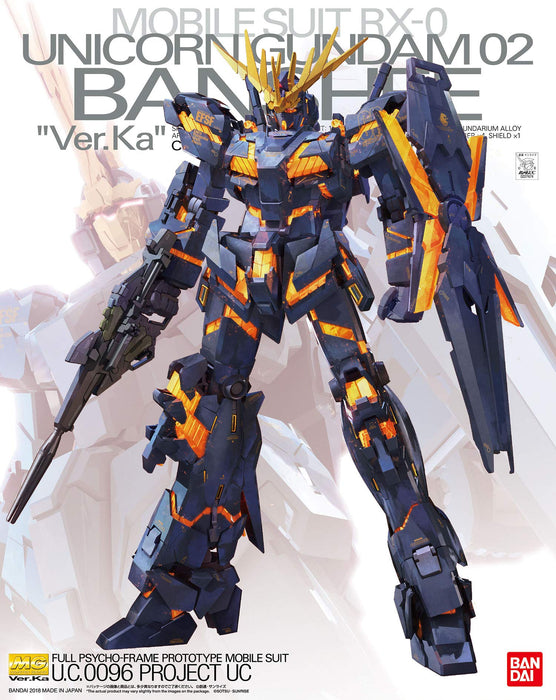 Mg Mobile Suit Gundam Uc Unicorn Gundam Unit 2 Banshee Ver.Ka Modèle en plastique à code couleur à l'échelle 1/100