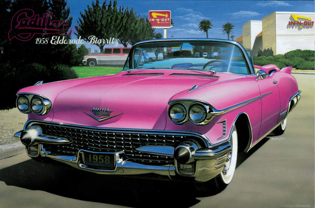 ARII 1/24 1958 Cadillac Eldorado Pink Open Plastic Model