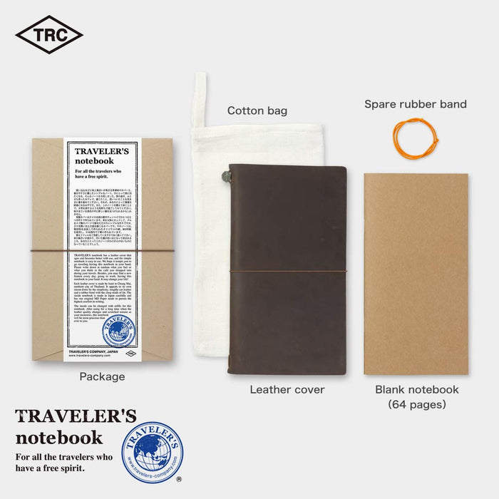 MIDORI - Traveler’S Notebook Starter Kit Brown - Regular Size -