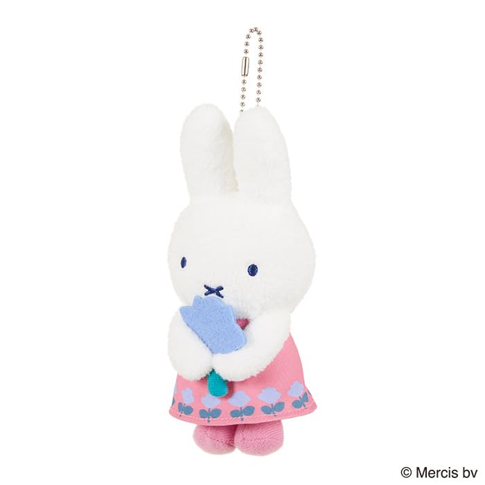Sekiguchi Pink Miffy and Rose Mascot Keychain for Accessories
