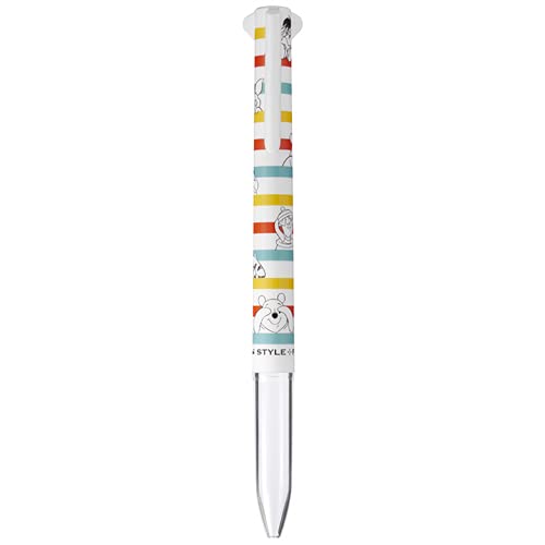 MITSUBISHI PENCIL Uni Disney Style Fit Porte-stylo à bille 3 couleurs avec 3 recharges de couleur 0,38 mm Af Stripe Winnie l'ourson