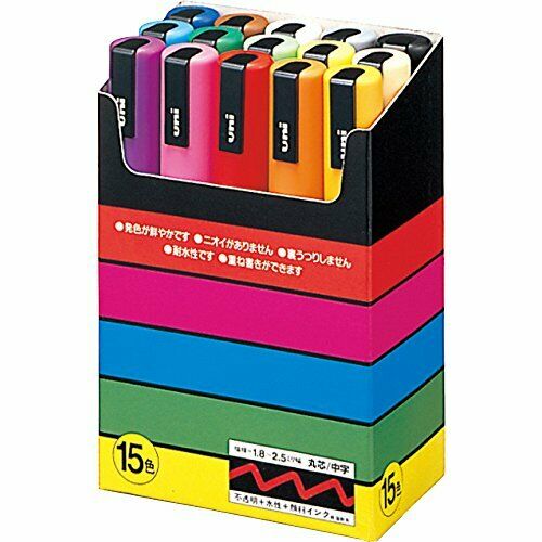 Mitsubishi Pencil Posca Water Acrylic Pen 15colors Pc5m15c