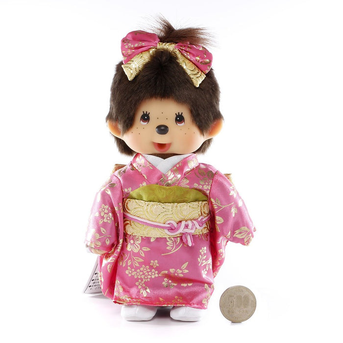 Sekiguchi Monchhichi Girl Plush Toy Furisode Style 20cm Height