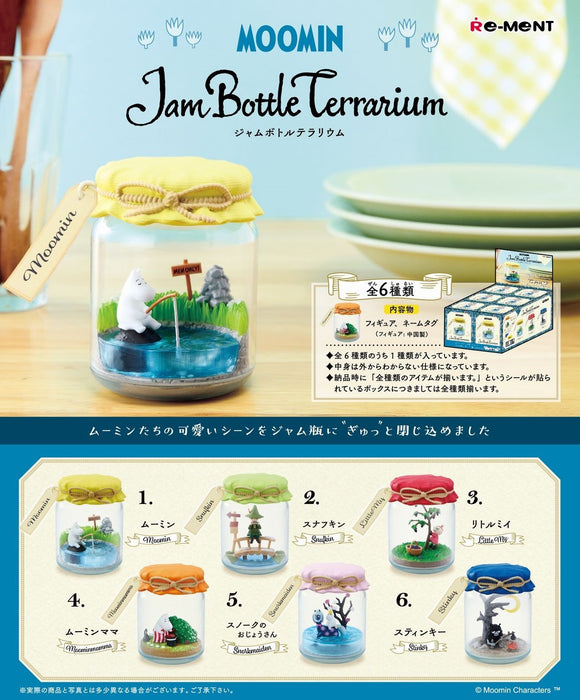 Re-Ment Moomin Jam Bottle Terrarium Box - 6 Types 1 Box (6 Pieces) Japan