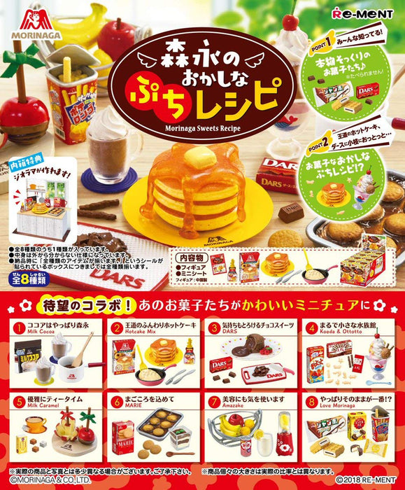 RE-MENT 505831 Morinaga Sweets Recipe 1 Box 8 Figuren Komplettes Set