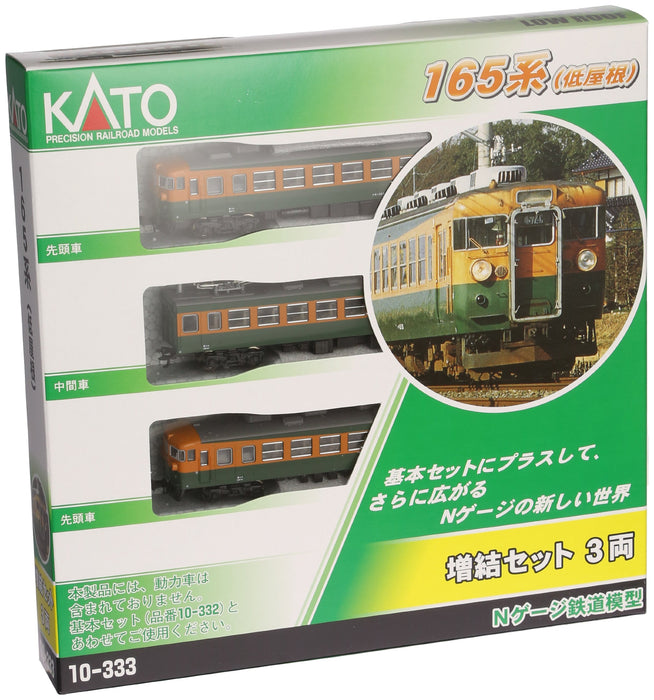 Kato Spur N 165 Serie Niedrigdach 3-Wagen-Ergänzungsset 10-333