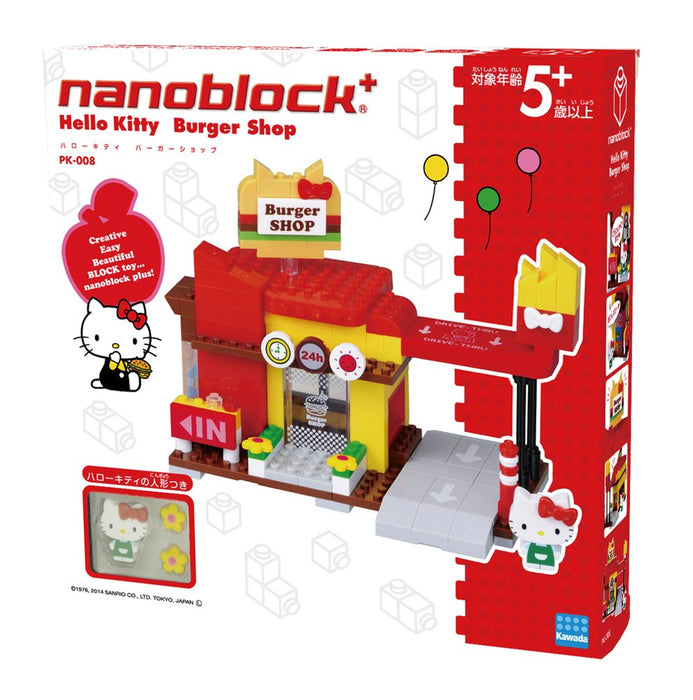 KAWADA Pk-008 Nanoblock Plus Sanrio Hello Kitty Burger Shop