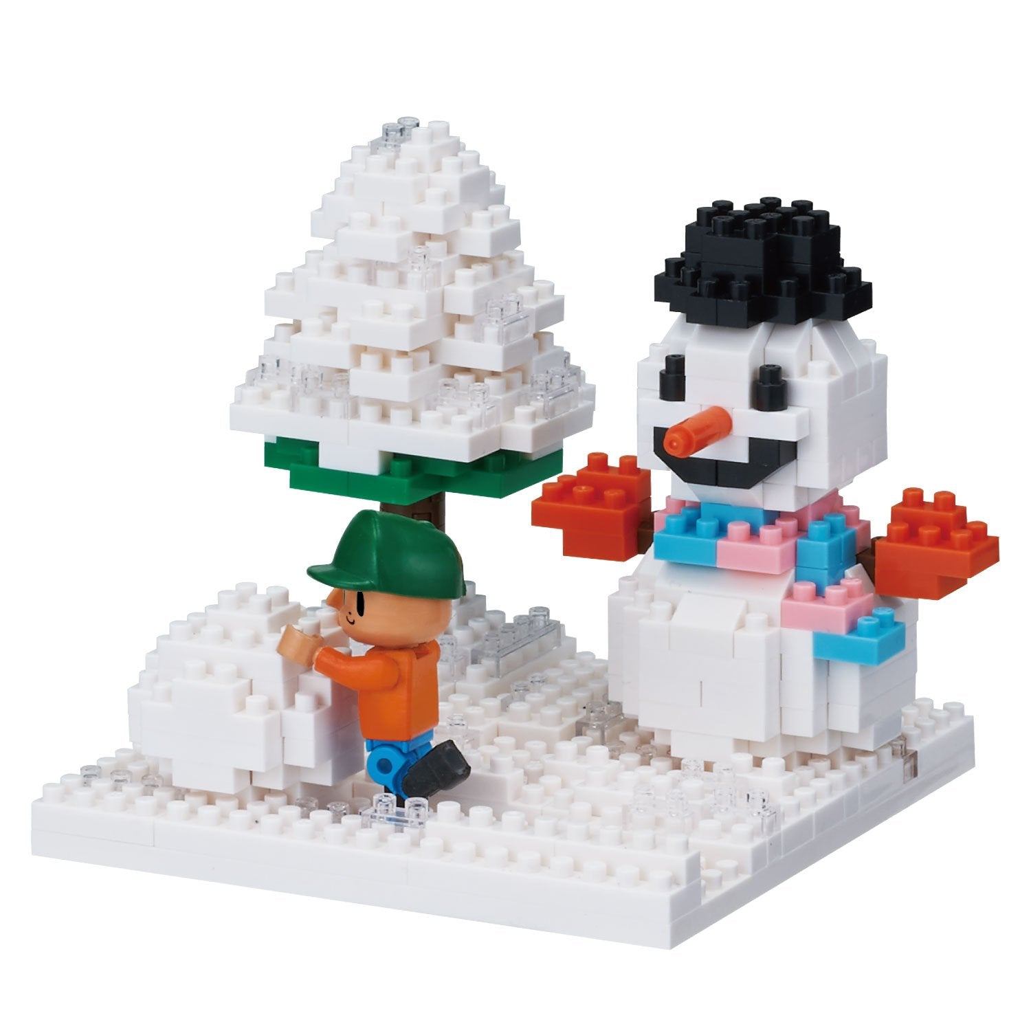 KAWADA Nbh-165 Nanoblock Stories Collection With Nanobbit Play In The Snow- Japan Figure Store - #1 Bring To You The Best Japanese Goods