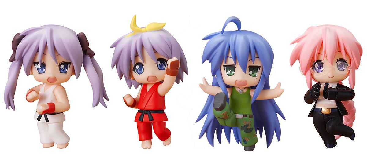 Ensemble de figurines mobiles Nendoroid Petit Lucky Star X Street Fighter de Good Smile Company