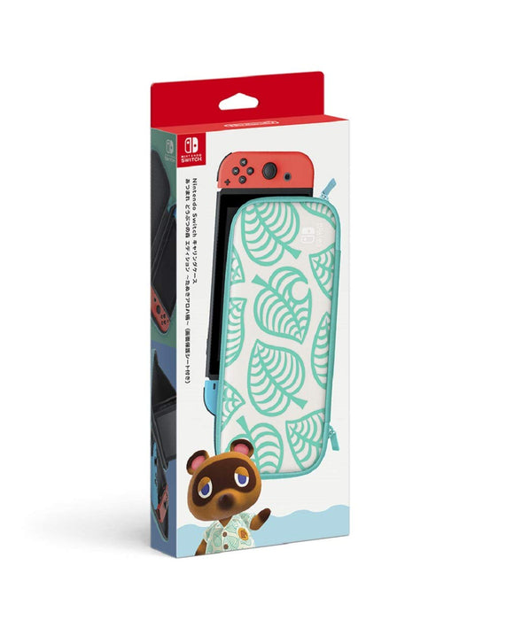 NINTENDO Switch Carrying Pouch Case Animal Crossing New Horizons Edition W/ Screen Protector Jtk