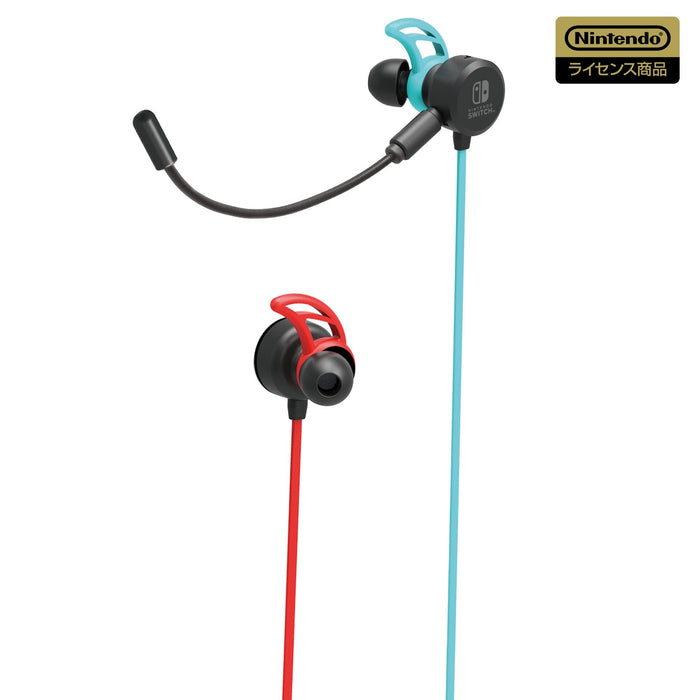 HORI Gaming Headset In-Ear für Nintendo Switch Neonblau X Neonrot