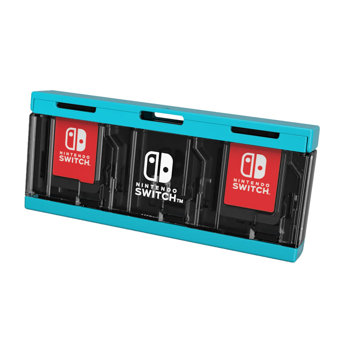 HORI Push Card Case For Nintendo Switch 6 Slots Neon Blue