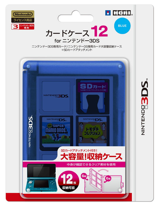 HORI Blue Clear Card Case 12 pour Nintendo 3Ds et Ds