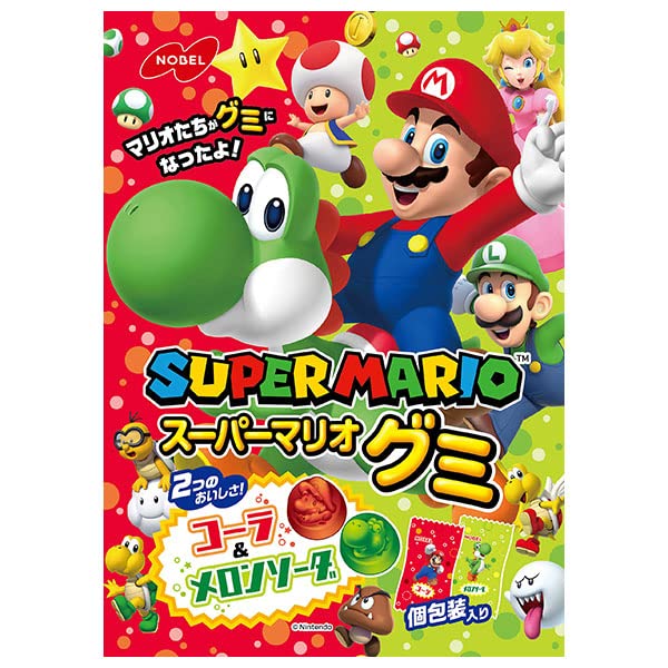 Nobel Confiserie Super Mario Gummy Cola Melon Soda 85G 6 Sacs Japon