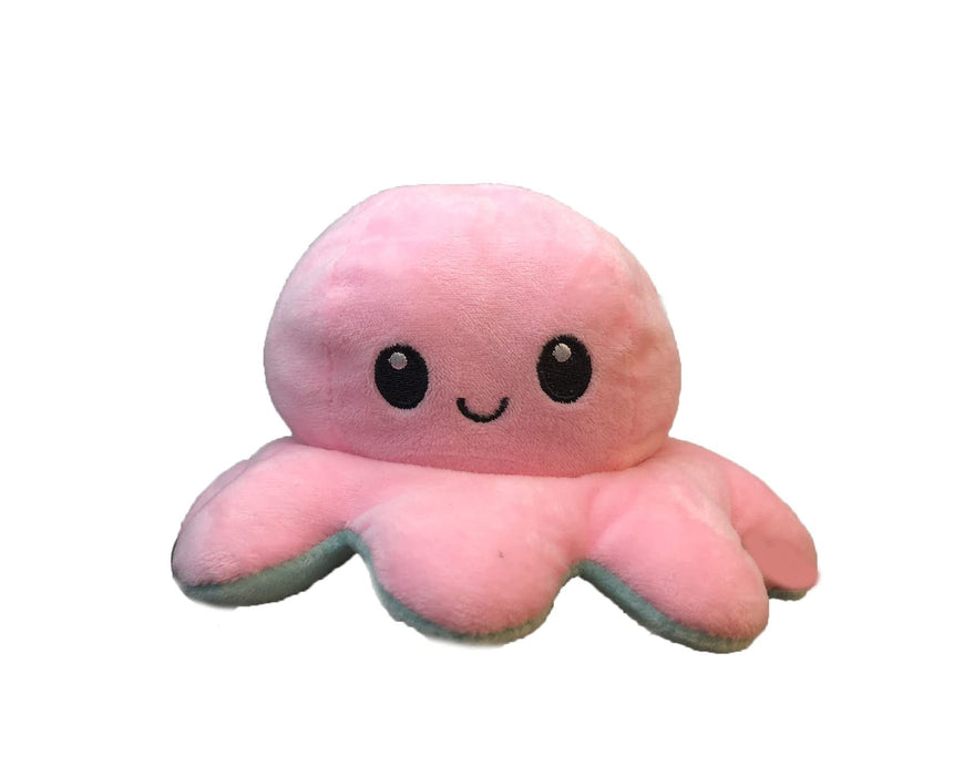 Slinx Octopus Plüschtier Wütendes Gesicht und lachendes Gesicht (Grün x Rosa) 20 cm - Japan Wendegeschenk