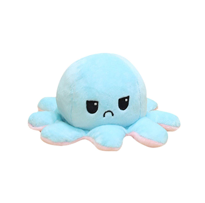 Slinx Octopus Plüschtier Wütendes Gesicht und lachendes Gesicht (Rosa x Blau) 20 cm Japan Wendegeschenk