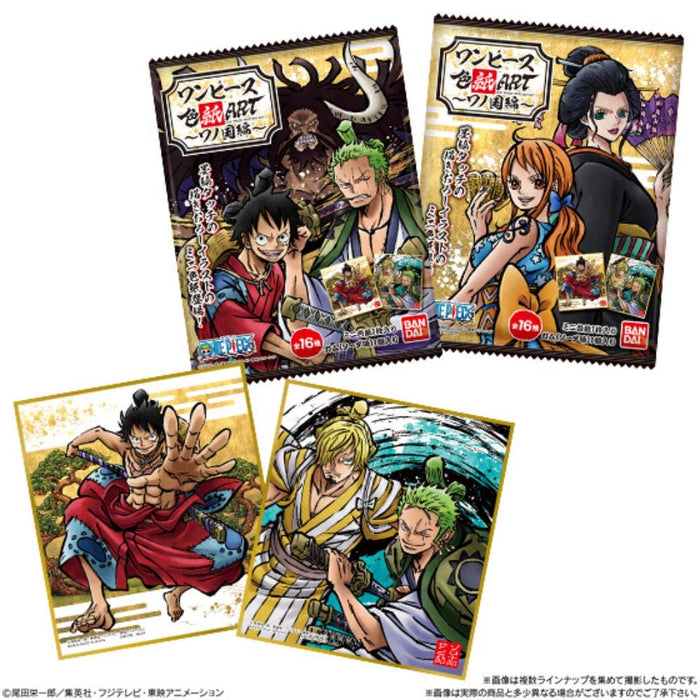 BANDAI CANDY - One Piece Shikishi Art -Wano Country- 10Pack Box - Candy Toy