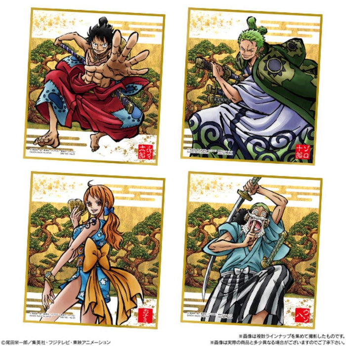 BANDAI CANDY - One Piece Shikishi Art -Wano Country- Boîte de 10 paquets - Jouet en bonbons