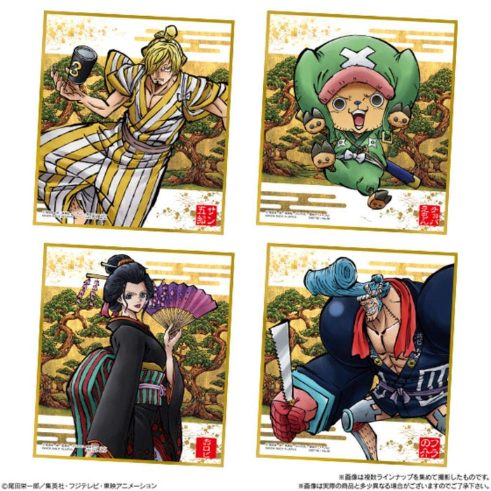 BANDAI CANDY - One Piece Shikishi Art -Wano Country- Boîte de 10 paquets - Jouet en bonbons