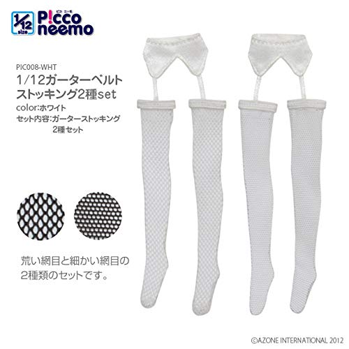 AZONE Pic008-Wht 1/12 Picco Neemo Garter Belt Stockings 2 Types Set White