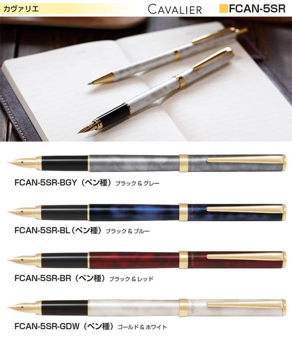 Pilot Fountain Pen Cavalier Japan (Medium Pt) Black & Blue Fcan-5Sr-Blm