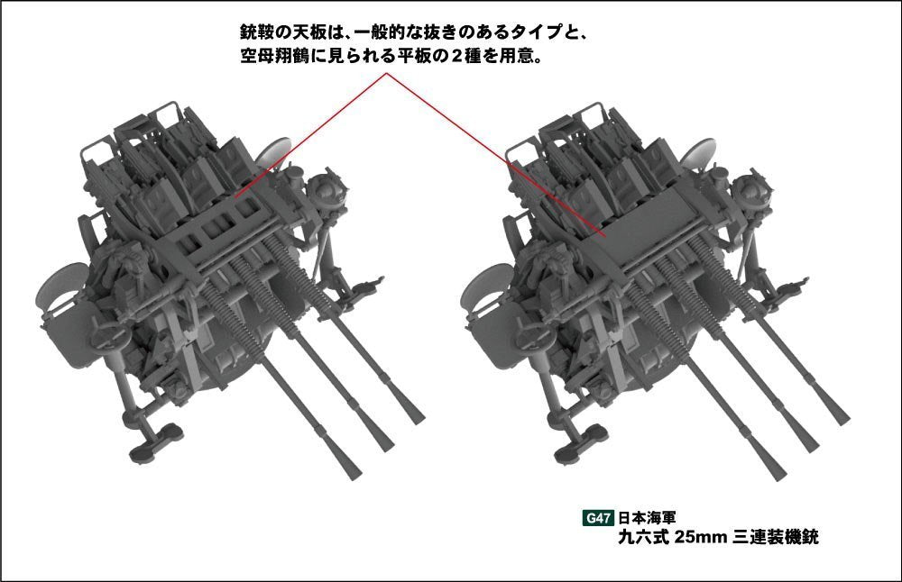 PIT-ROAD Skywave G-47 Imperial Japanese Navy Type 96 25Mm Triple Aa Gun 1/35 Scale Kit