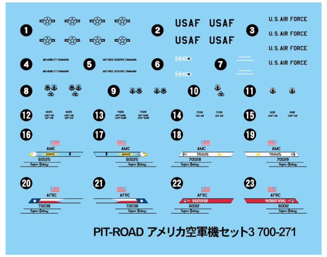 Pit Road 1/700 Skywave Series Us Air Force Set 3 Plastic Model S55- Japan Figure Store - #1 Bring To You The Best Japanese Goods
