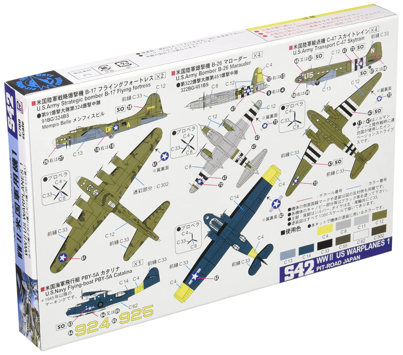 Pit Road 1/700 Skywave Series Wwii Us Military Aircraft 1 Plastic Model S42