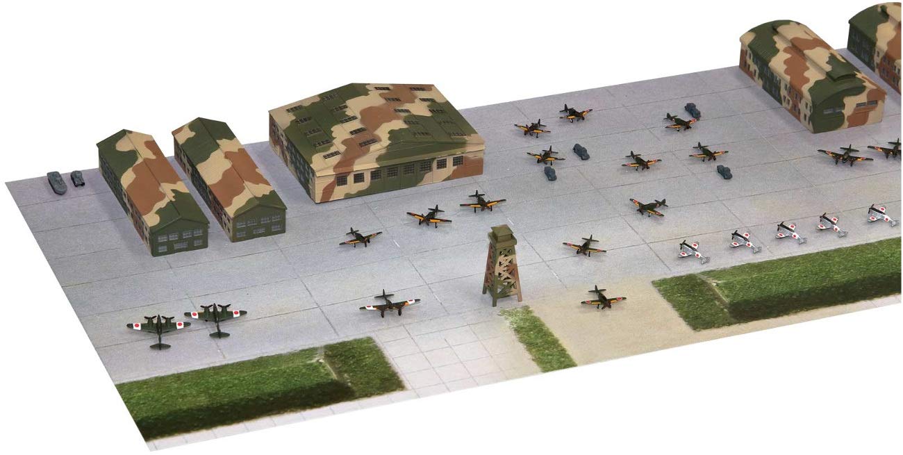 Pit Road 1/700 Sps Series Japanese Navy Air Corps Airfield Scene Paper Base (180Mm X 280Mm 2 Pieces) Plastic Model Sps02