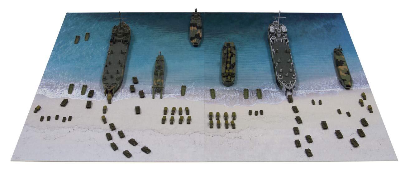 Pit Road 1/700 Sps Series World War Ii Iwo Jima Landing Operation Scene Paper Base (290 x 185 mm 2 Blatt) Kunststoffmodell Sps04