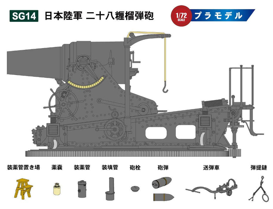 PIT-ROAD SG-14 Ija 28 cm Haubitze L/10 W/ Nogi Maresuke Bausatz im Maßstab 1:72