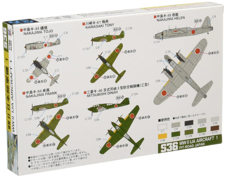PIT-ROAD Skywave S-36 Ija Imperial Japanese Army Aircraft Set 1 Bausatz im Maßstab 1:700