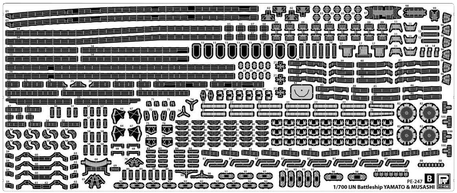 Pit-Road Genuine Upgrade Parts Set for Ijn Battleship Yamato 1941 Plastic Model Tools