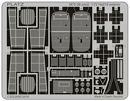 Platz 1/72 Etching Parts For He219 Uhu Set Of 2 Plastic Model Kit